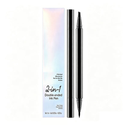 4 Color 2 In 1 Four-Pronged 4D Eyebrow Pencil Ultra-Fine Liquid Eyeliner Waterproof