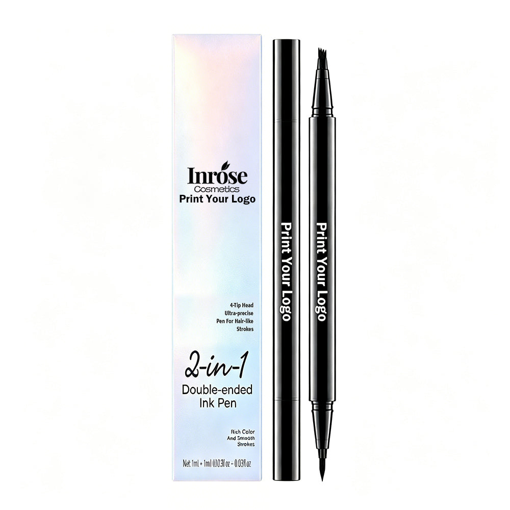 4 Color 2 In 1 Four-Pronged 4D Eyebrow Pencil Ultra-Fine Liquid Eyeliner Waterproof