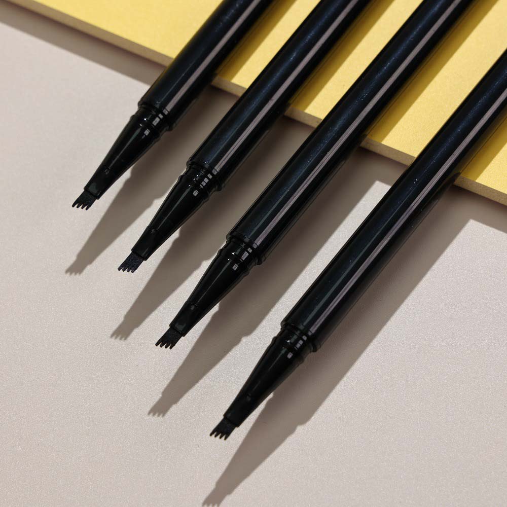 4 Color 2 In 1 Four-Pronged 4D Eyebrow Pencil Ultra-Fine Liquid Eyeliner Waterproof
