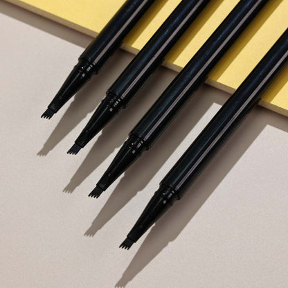 4 Color 2 In 1 Four-Pronged 4D Eyebrow Pencil Ultra-Fine Liquid Eyeliner Waterproof