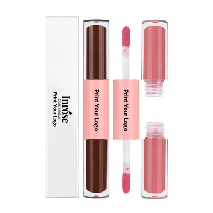 12 Color 2-In-1 Lip Gloss & Matte Liquid Lipstick Moisturizing Waterproof Vegan