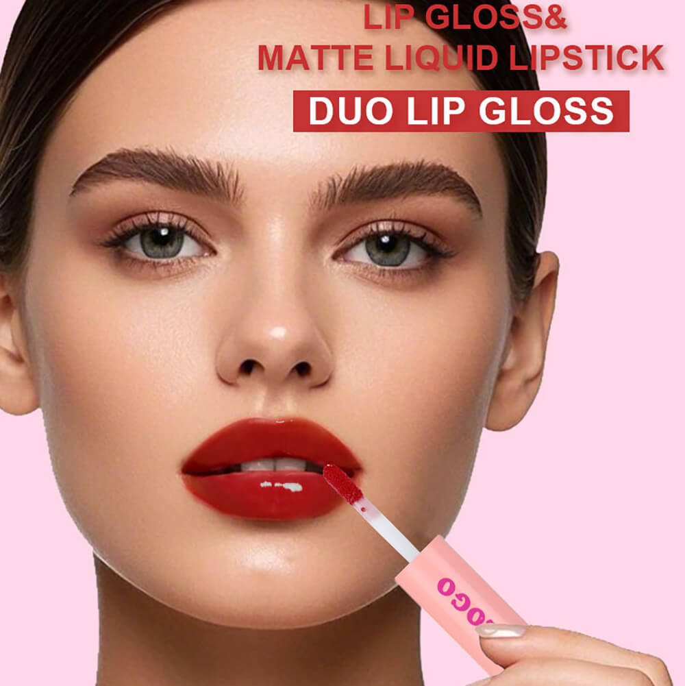 12 Color 2-In-1 Lip Gloss & Matte Liquid Lipstick Moisturizing Waterproof Vegan