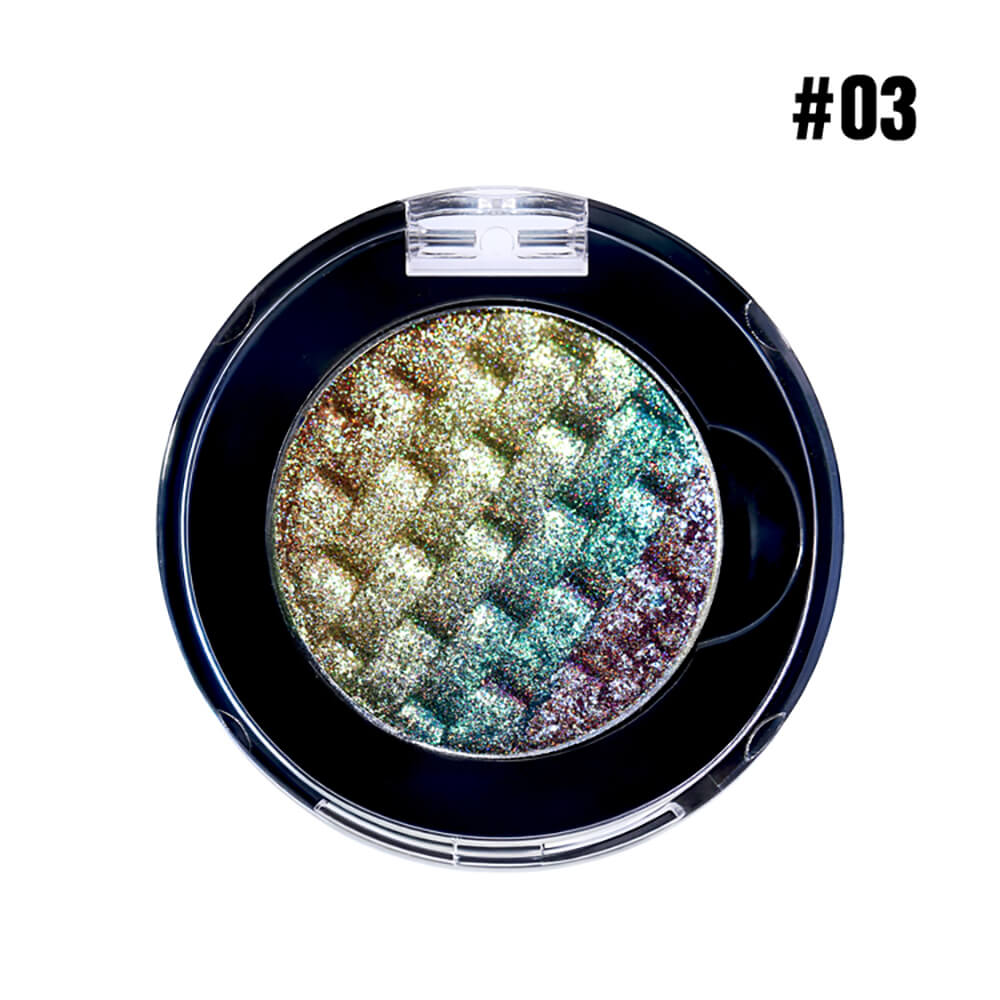 7-Color Woven Rainbow Eyeshadow Powder Chameleon Metallic Highlight 26mm