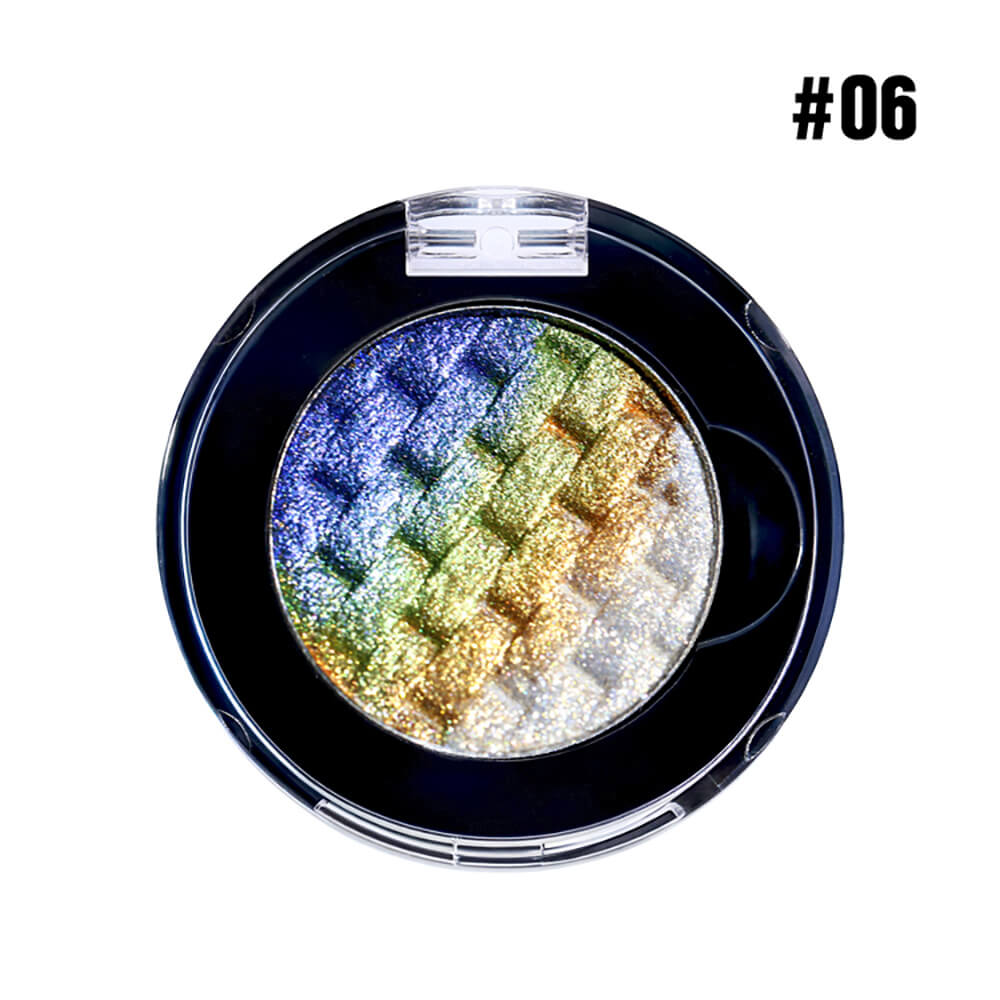 7-Color Woven Rainbow Eyeshadow Powder Chameleon Metallic Highlight 26mm