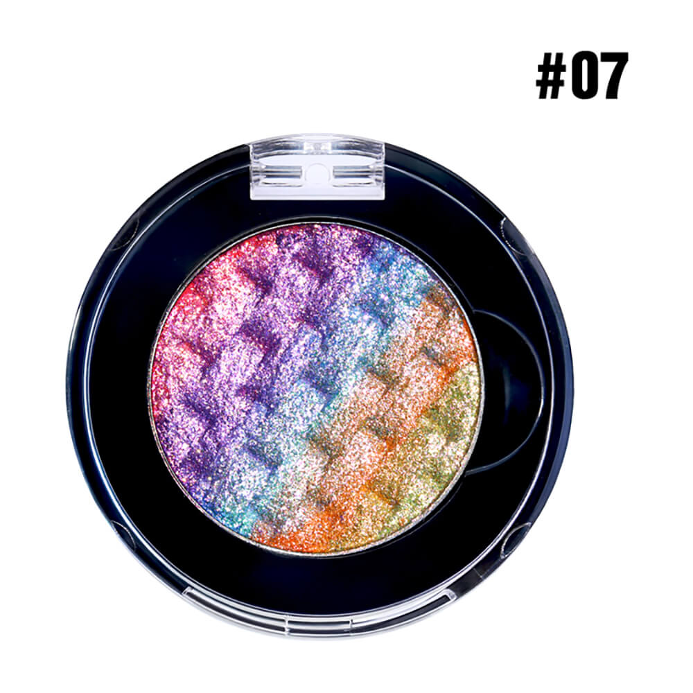 7-Color Woven Rainbow Eyeshadow Powder Chameleon Metallic Highlight 26mm