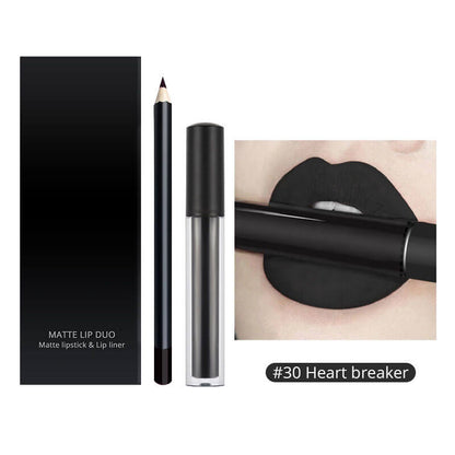 30 Color Liquid Lipstick Lip Liner Set Matte Lipstick Kit Long Lasting Waterproof