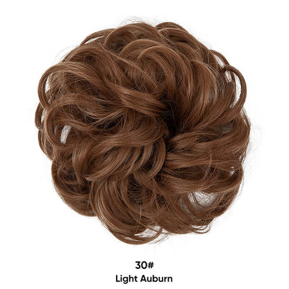 Curly hair buns wigs ball head wigs elastic hair buns flower