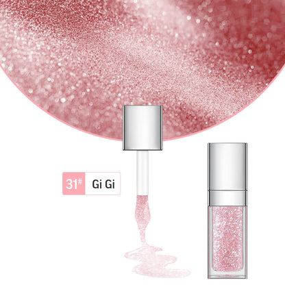 48 Colors Lip Oil Fruit Lip Gloss Lip Plumping Oil Vegan Moisturizing Silver-Plated Tube