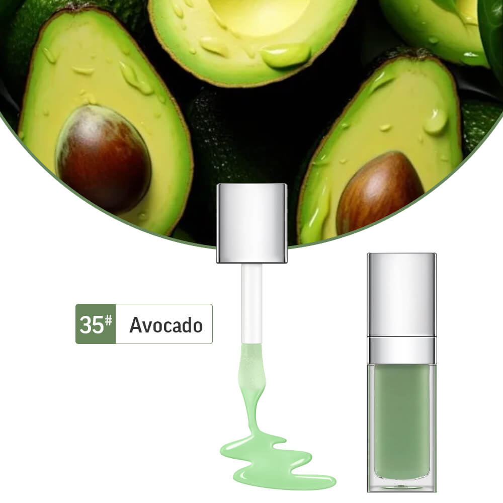48 Colors Lip Oil Fruit Lip Gloss Lip Plumping Oil Vegan Moisturizing Silver-Plated Tube