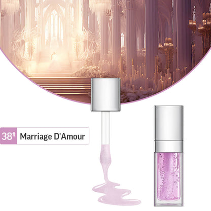 48 Colors Lip Oil Fruit Lip Gloss Lip Plumping Oil Vegan Moisturizing Silver-Plated Tube