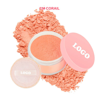 6-Color Blush Loose Powder Oil-Control Long-Lasting Waterproof Non-Caking Vegan