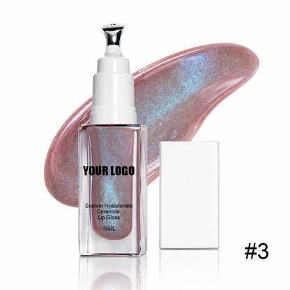 5-color Hyaluronic Acid Lip Gloss Ceramide Moisturizing Massage Head 15ml