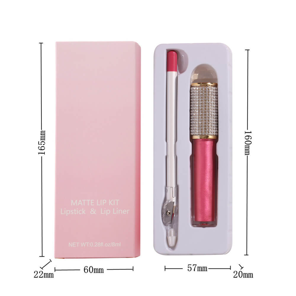 20 color matte liquid lipstick lip liner set diamond long lasting