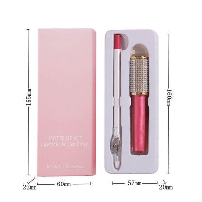 20 color matte liquid lipstick lip liner set diamond long lasting