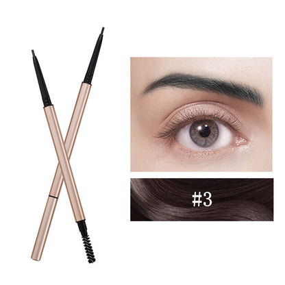 7 Color Slim Eyebrow Pencil Brow Pen Long Lasting Waterproof Gold Tube
