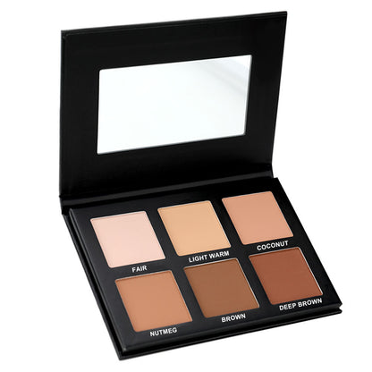 6 Color DIY Highlighter & Blush & Contour Palette Waterproof High Pigmented