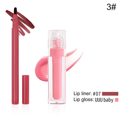 8-Color Lip Liner & Lip Glaze Set High-Shine Long-Lasting Vegan Lip Duo Kit