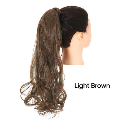 17 colors wigs hair extensions strapped ponytail long curly hair 50cm