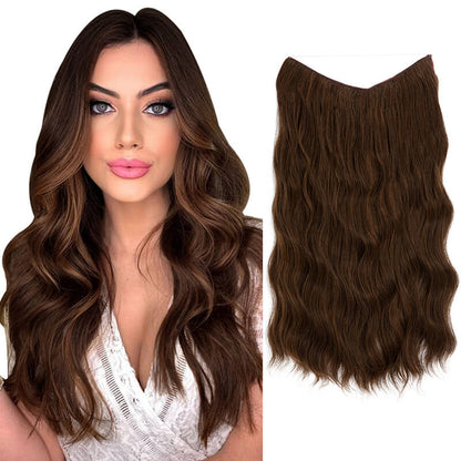 Hair extensions halo hair wig women wigs long curly hair chemical fiber