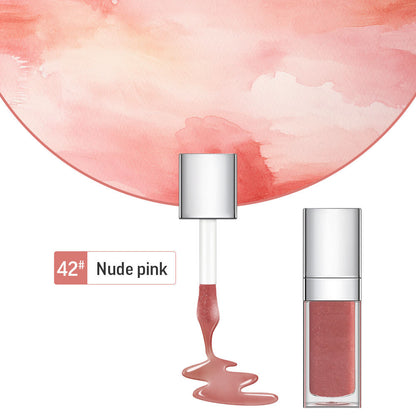 48 Colors Lip Oil Fruit Lip Gloss Lip Plumping Oil Vegan Moisturizing Silver-Plated Tube
