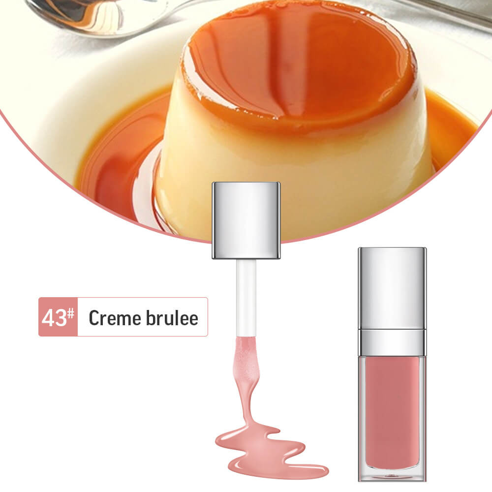 48 Colors Lip Oil Fruit Lip Gloss Lip Plumping Oil Vegan Moisturizing Silver-Plated Tube