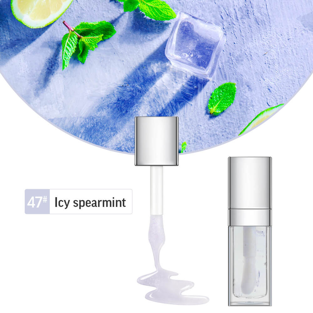 48 Colors Lip Oil Fruit Lip Gloss Lip Plumping Oil Vegan Moisturizing Silver-Plated Tube