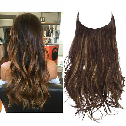 Women wigs hair extensions hair pieces fish line long curly chemical fiber