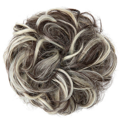Curly hair buns wigs ball head wigs elastic hair buns flower