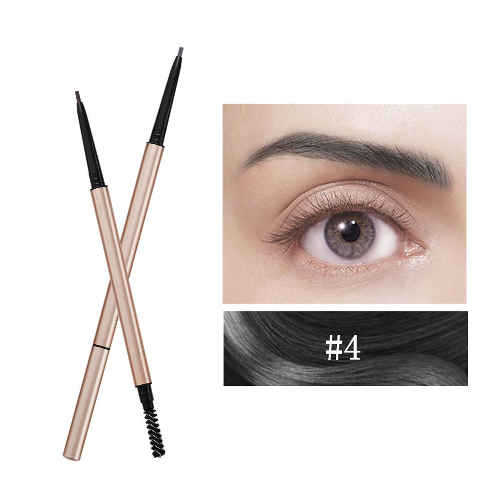 7 Color Slim Eyebrow Pencil Brow Pen Long Lasting Waterproof Gold Tube
