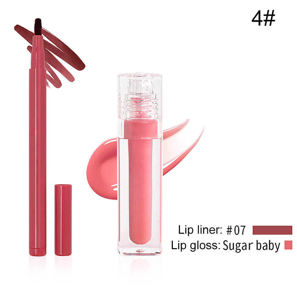 8-Color Lip Liner & Lip Glaze Set High-Shine Long-Lasting Vegan Lip Duo Kit