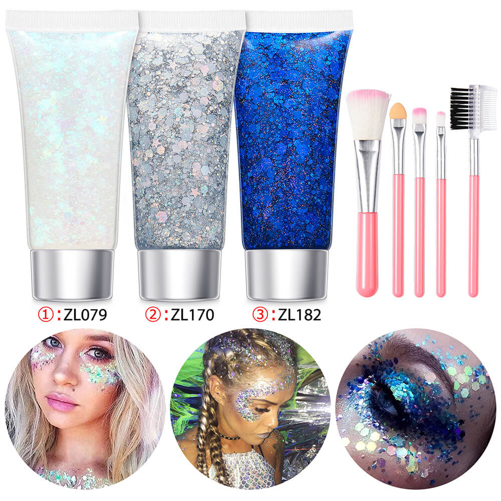17 set glitter gel sequin body face eyes hair stage shimmer makeup vegan