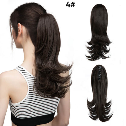 Short wigs hair extensions curly ponytail natural fluffy ponytail with clip