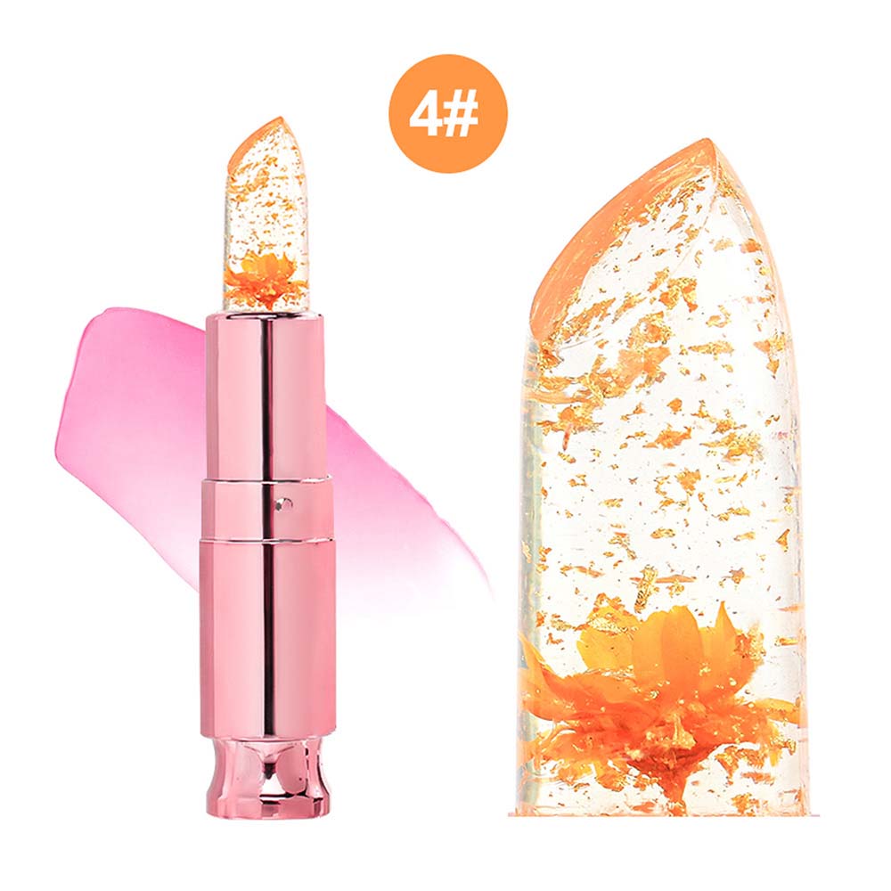 5 Color Flower Lip Balm Temperature Change Color Lipstick Vegan No Logo