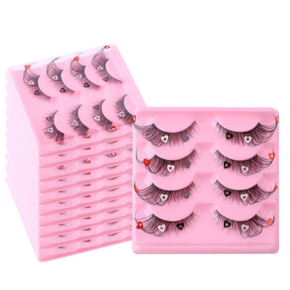 4 pairs eyelash false eyelashes mink hair lash natural reusable