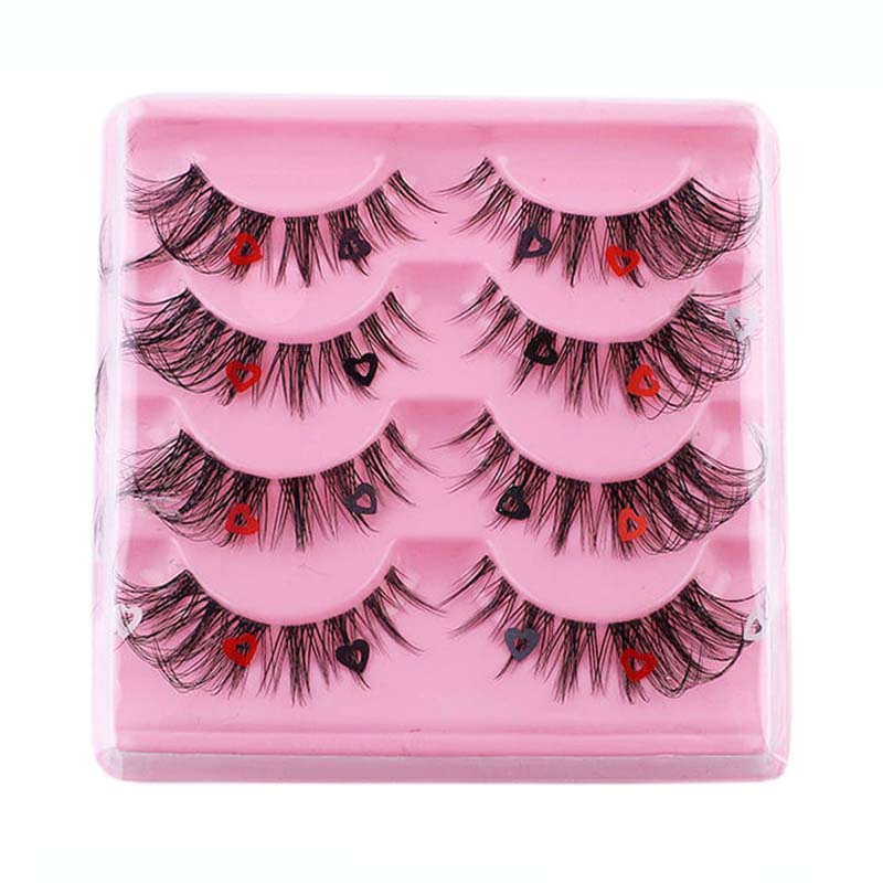 4 pairs eyelash false eyelashes mink hair lash natural reusable cruelty free