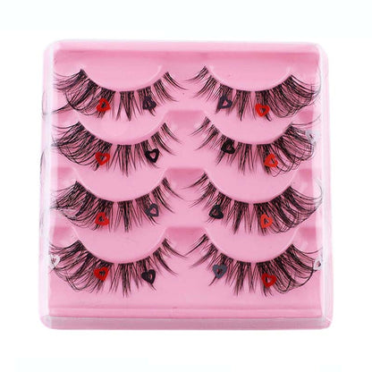 4 pairs eyelash false eyelashes mink hair lash natural reusable cruelty free
