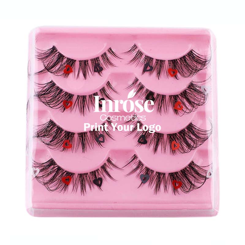 4 pairs eyelash false eyelashes mink hair lash natural reusable cruelty free