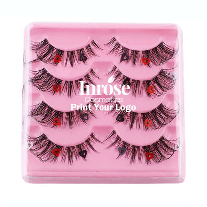 4 pairs eyelash false eyelashes mink hair lash natural reusable cruelty free