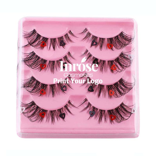 4 pairs eyelash false eyelashes mink hair lash natural reusable cruelty free