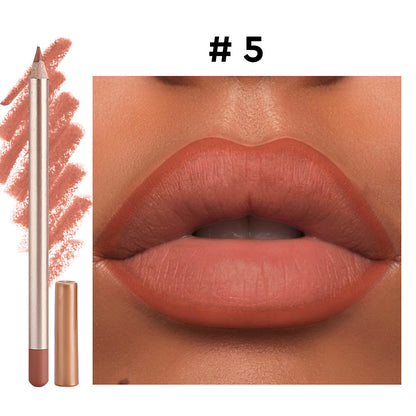 13 Color Matte Lip Liner Nude Wooden Lipstick Waterproof Long-Lasting Vegan