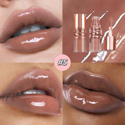 9-Shade Chocolate Lip Glaze Moisturizing Lip Gloss Non-Sticky Lip Oil