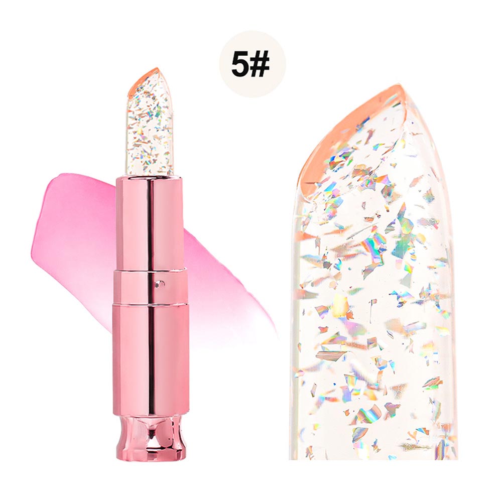 5 Color Flower Lip Balm Temperature Change Color Lipstick Vegan No Logo