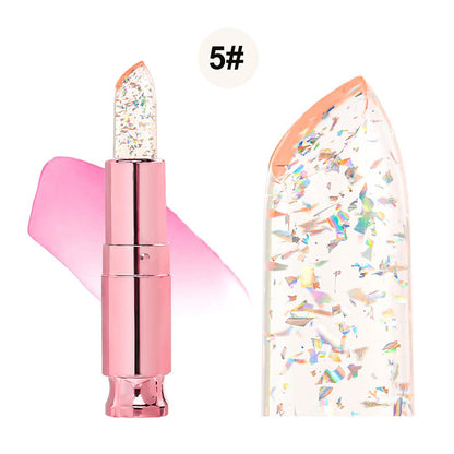 5 Color Flower Lip Balm Temperature Change Color Lipstick Vegan No Logo