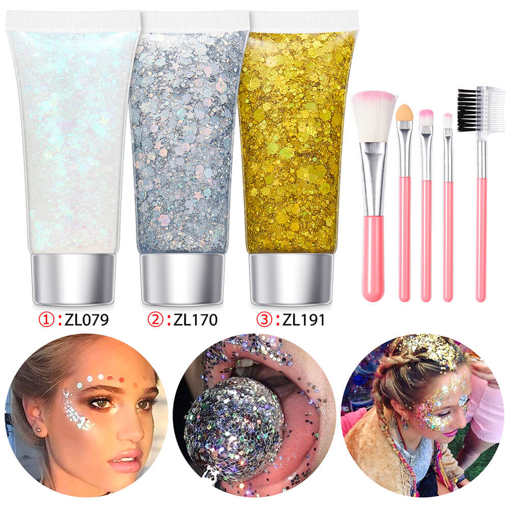 17 set glitter gel sequin body face eyes hair stage shimmer makeup vegan