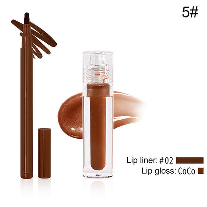 8-Color Lip Liner & Lip Glaze Set High-Shine Long-Lasting Vegan Lip Duo Kit