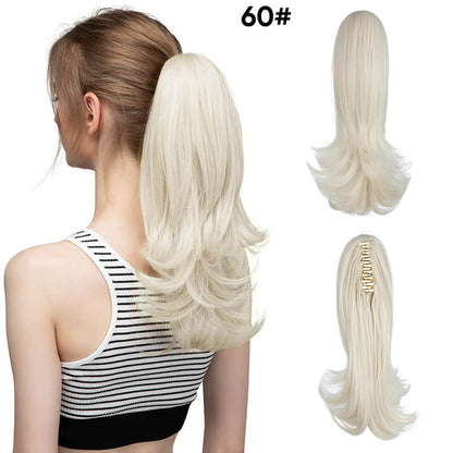 Short wigs hair extensions curly ponytail natural fluffy ponytail with clip