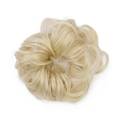 Curly hair buns wigs ball head wigs elastic hair buns flower