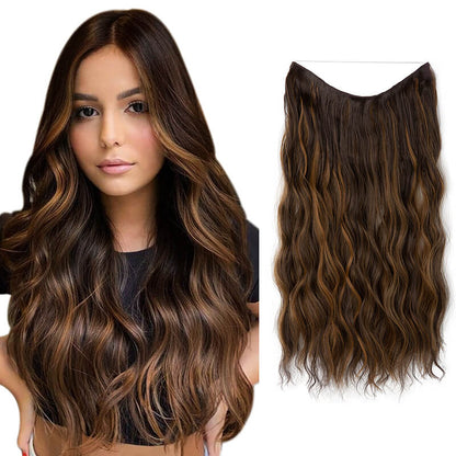 Hair extensions halo hair wig women wigs long curly hair chemical fiber
