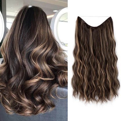 Hair extensions halo hair wig women wigs long curly hair chemical fiber
