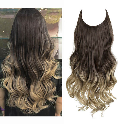 Extensions hair women wigs hair pieces fish line long curly chemical fiber